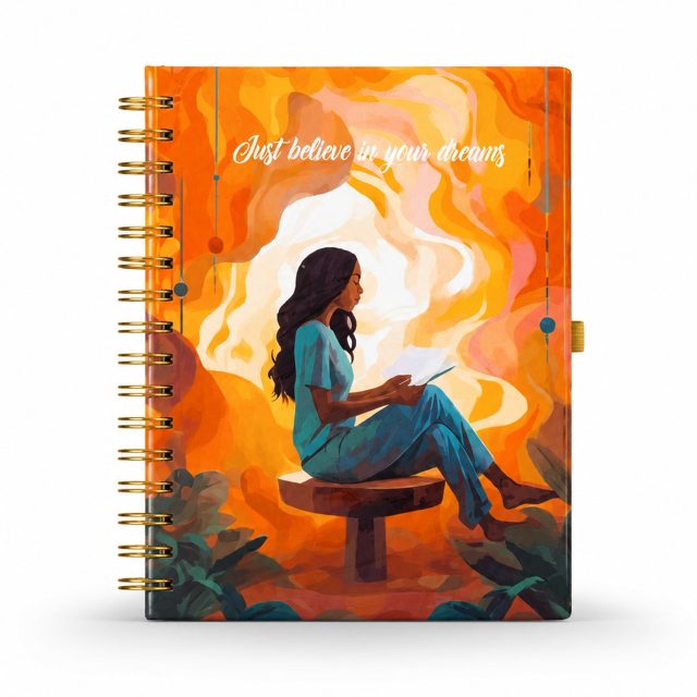 Undated Yearly Planner - Just Believe In Your Dreams + Ultimate Sticker Book by The June Shop