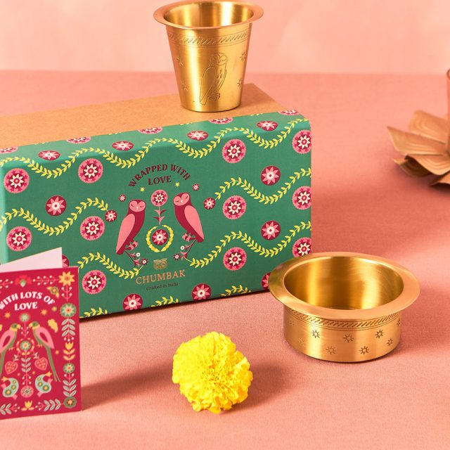 Sitara Brass Filter Coffee Gift Set of 2 by Chumbak