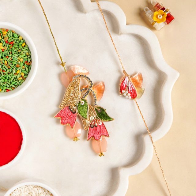 Bellflower Rakhi And Lumba Gift Set by Nestasia