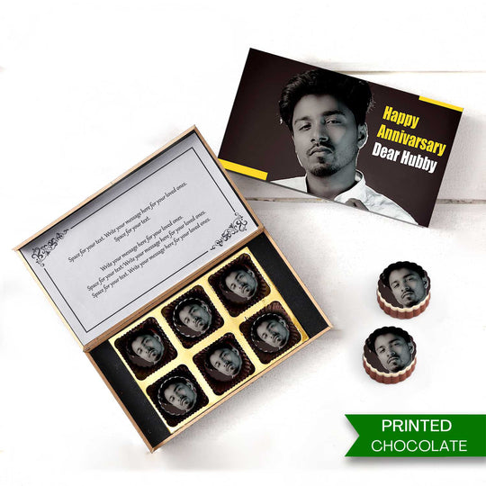 Wedding Anniversary Online Personalised Photo Chocolate by Giftcart