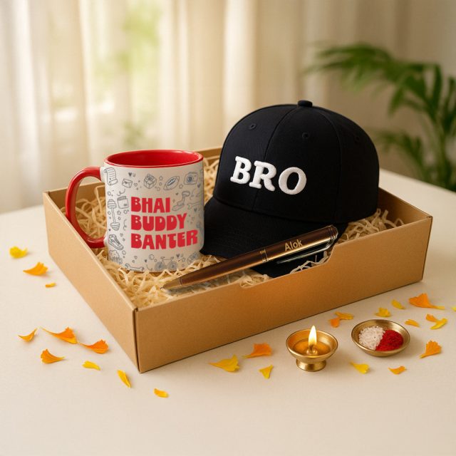 Brewed for Bhai | Personalised Hamper for Brother by The Messy Corner