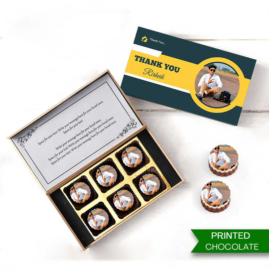 Thank You Personalised Photo Chocolate by Giftcart