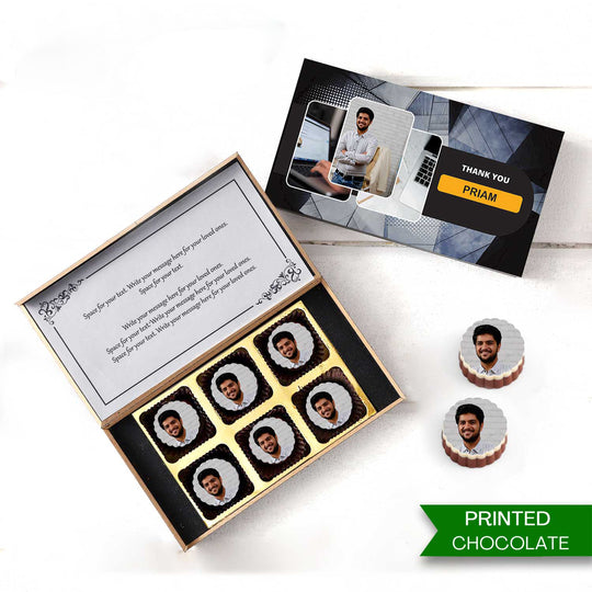 Premium Thank you Personalised Photo Chocolate by Giftcart